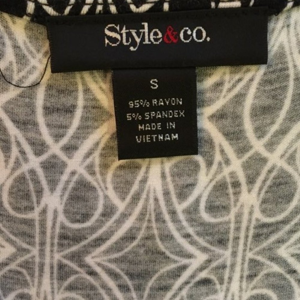 Black/White Print Sleeveless Dress - Size S - Picture 5 of 7